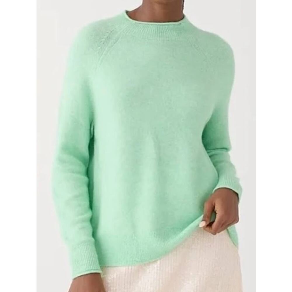 J. Crew Rollneck Long Sleeve Wool Blend Sweater Green XXL